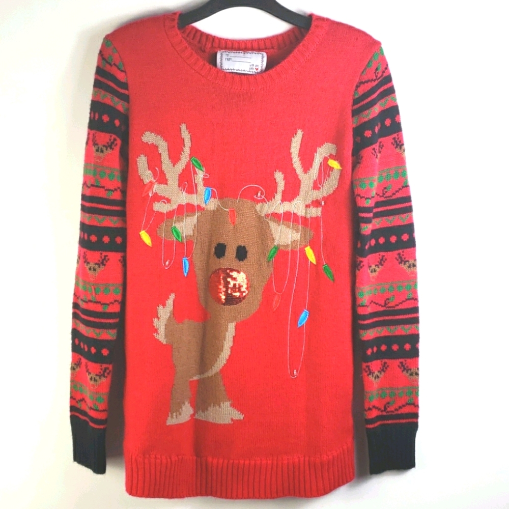With Love Derek Ugly Christmas Sweater Reindeer